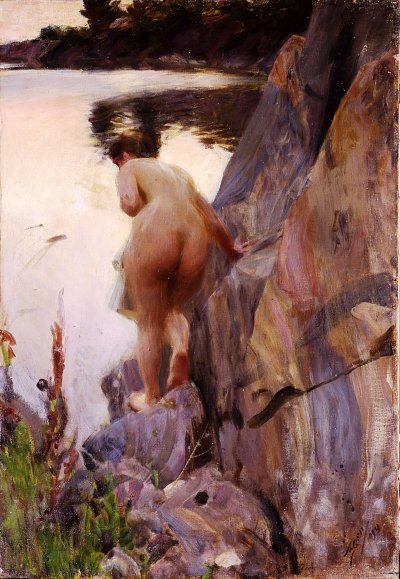 Sommerabend von Anders Zorn als Kunstdruck auf Leinwand