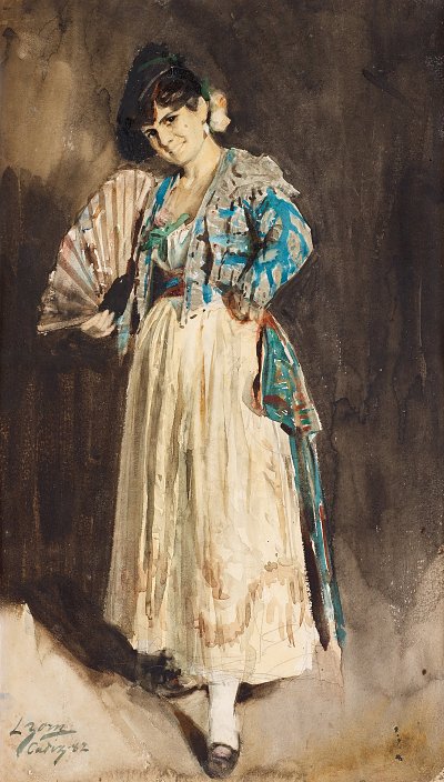 Spanjorska i svart barett von Anders Zorn als Kunstdruck auf Leinwand