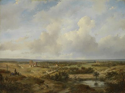 Gezicht op Haarlem von Andreas Schelfhout als Kunstdruck auf Leinwand
