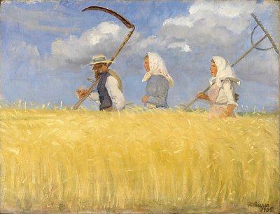 Harvesters von Anna Ancher als Kunstdruck auf Leinwand