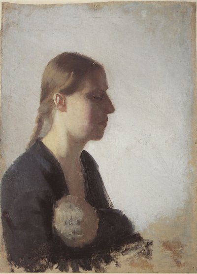 Junge Mutter mit ihrem Kind von Anna Ancher als Kunstdruck auf Leinwand
