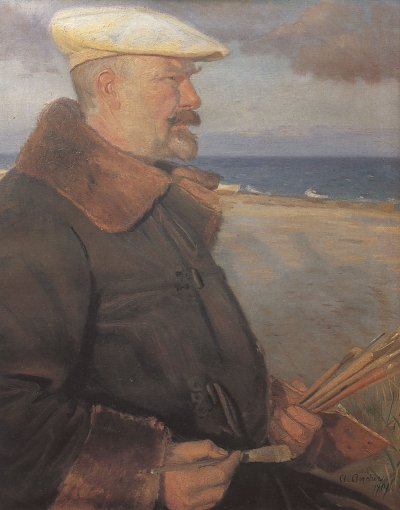 Michael Ancher von Anna Ancher als Kunstdruck auf Leinwand