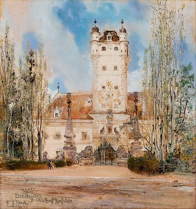 Greillenstein Castle von Anton Romako als Kunstdruck auf Leinwand