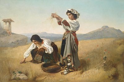 Nach der Ernte von Anton Romako als Kunstdruck auf Leinwand