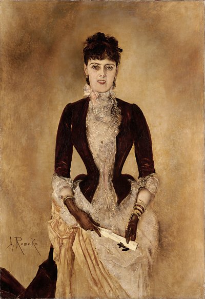 Portrait of Isabella Reisser von Anton Romako als Kunstdruck auf Leinwand