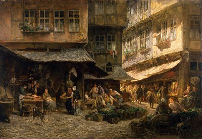 Die Schirn am Alten Markt von Anton Burger als Kunstdruck auf Leinwand
