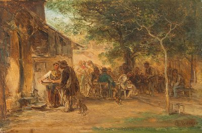 Kegelbahn in Kronberg im Taunus von Anton Burger als Kunstdruck auf Leinwand