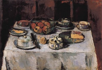 Gedeckter Tisch von Anton Faistauer als Kunstdruck auf Leinwand