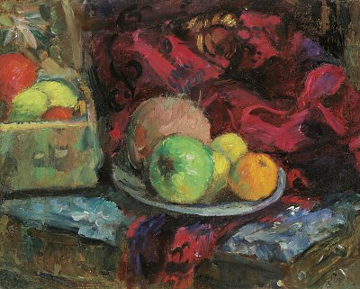 Obststillleben von Anton-Faistauer als Kunstdruck auf Leinwand