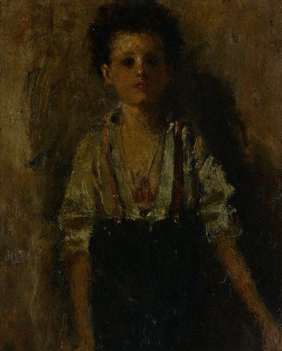 A young boy von Antonio Mancini als Kunstdruck auf Leinwand