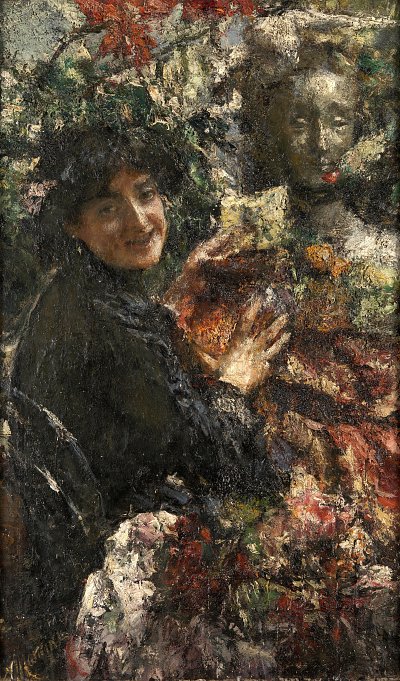 Aurelia von Antonio Mancini als Kunstdruck auf Leinwand