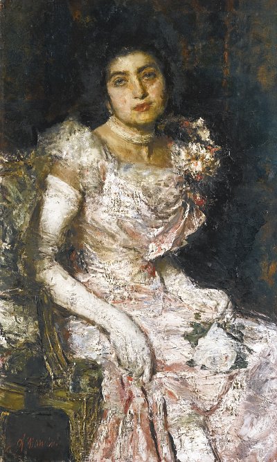 Before the ball von Antonio Mancini als Kunstdruck auf Leinwand