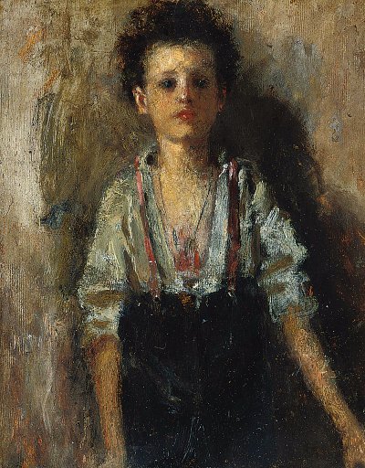 Lo Scungizzo von Antonio Mancini als Kunstdruck auf Leinwand
