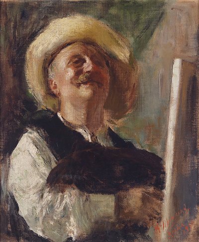 Self portrait1910 von Antonio Mancini als Kunstdruck auf Leinwand