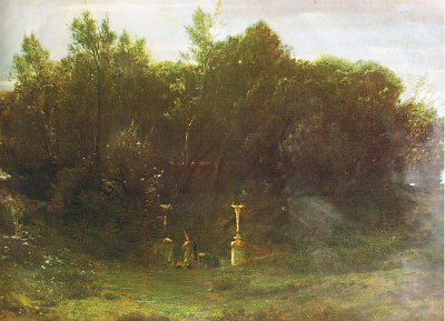 Das Einhorn von Arnold Boecklin als Kunstdruck auf Leinwand
