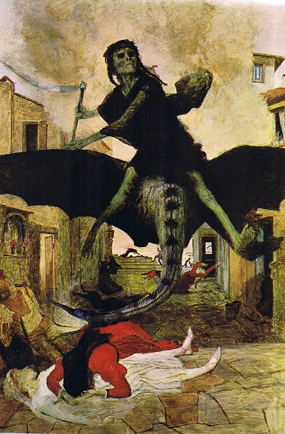 Die Pest von Arnold Boecklin als Kunstdruck auf Leinwand