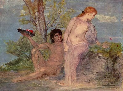 Idyll von Arnold Boecklin als Kunstdruck auf Leinwand