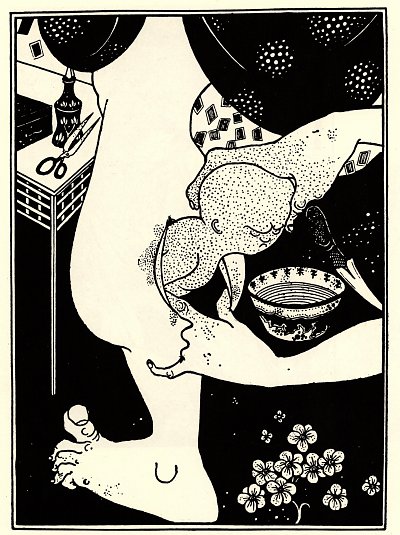 Birth from the calf of the leg von Aubrey Beardsley als Kunstdruck auf Leinwand