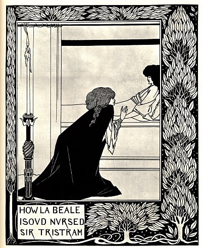 How la beale isoud nursed sir tristram von Aubrey Beardsley als Kunstdruck auf Leinwand