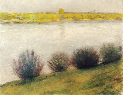 Am Rhein bei Hersel von August Macke als Kunstdruck auf Leinwand