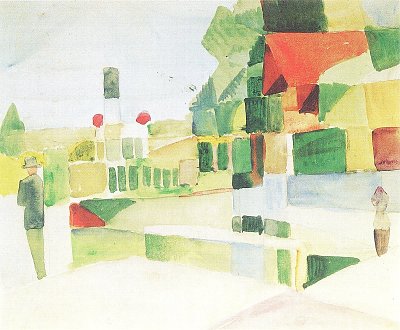 An der Schiffslaende - Kunstdruck auf Leinwand