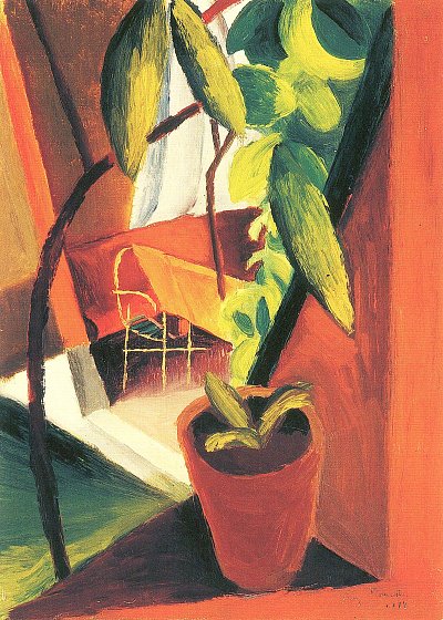 Blick ins Gartenhaus von August Macke als Kunstdruck auf Leinwand