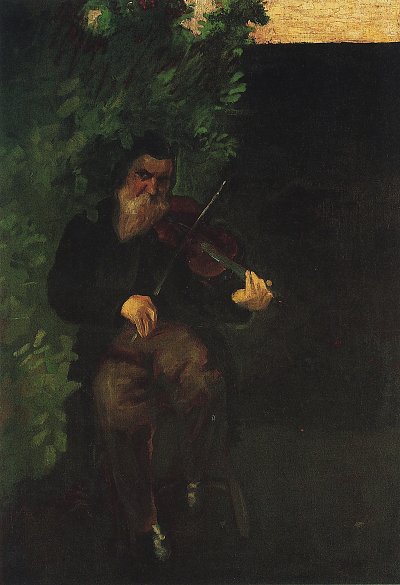 Der alte Geiger von August Macke als Kunstdruck auf Leinwand