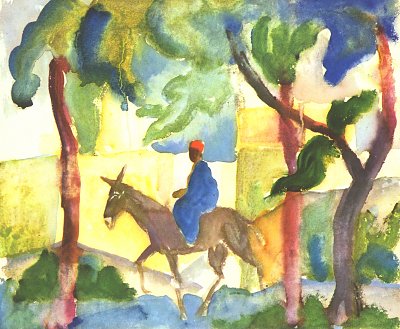 Eselreiter von August Macke als Kunstdruck auf Leinwand
