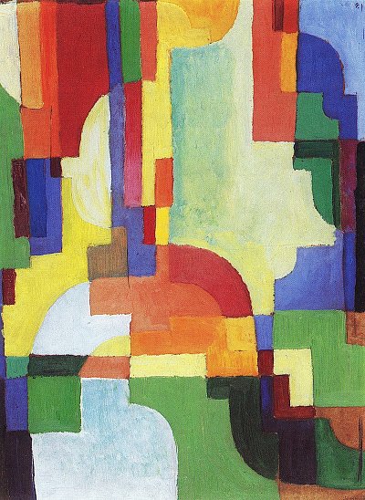 Farbige Formen von August Macke als Kunstdruck auf Leinwand