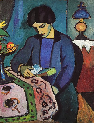 Frau des Kuenstlers Studie zu einem Portrait von August Macke als Kunstdruck auf Leinwand