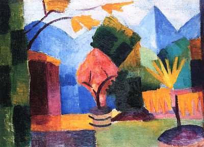 Garten am Thuner See von August Macke als Kunstdruck auf Leinwand