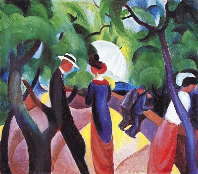 Gartenpromenade von August Macke als Kunstdruck auf Leinwand