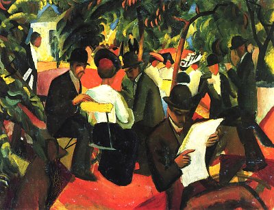 Gartenrestaurant von August Macke als Kunstdruck auf Leinwand
