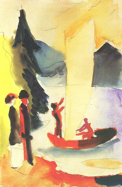 Gelbes Segel von August Macke als Kunstdruck auf Leinwand