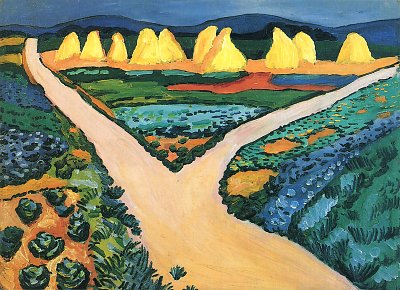 Gemuesefelder von August Macke als Kunstdruck auf Leinwand