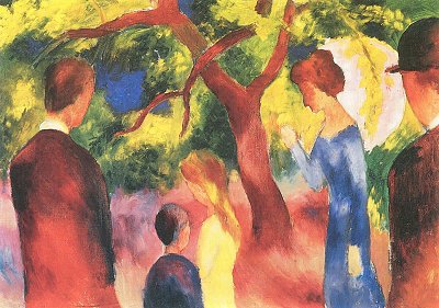 Grosse Promenade Leute im Garten Predigtsamtkanidat von August Macke als Kunstdruck auf Leinwand
