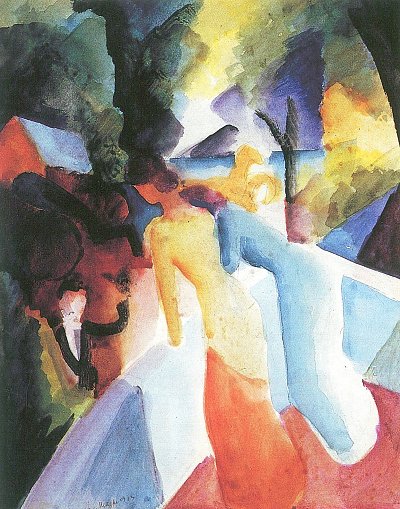 Gruss vom Balkon von August Macke als Kunstdruck auf Leinwand