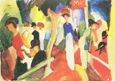 Hutladen an der Promenade von August Macke als Kunstdruck auf Leinwand