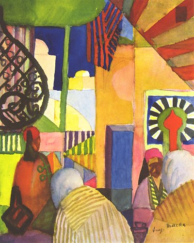 Im Basar von August Macke als Kunstdruck auf Leinwand