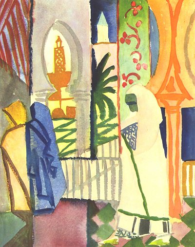 In der Tempelhalle 2 von August Macke als Kunstdruck auf Leinwand