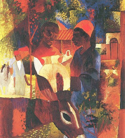 Markt in Tunis von August Macke als Kunstdruck auf Leinwand