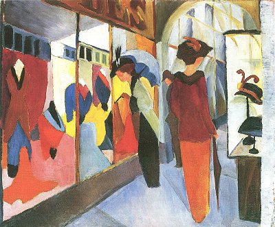 Modegeschaeft von August Macke als Kunstdruck auf Leinwand