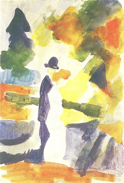 Paar im Park von August Macke als Kunstdruck auf Leinwand