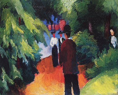Park am Wasser von August Macke als Kunstdruck auf Leinwand