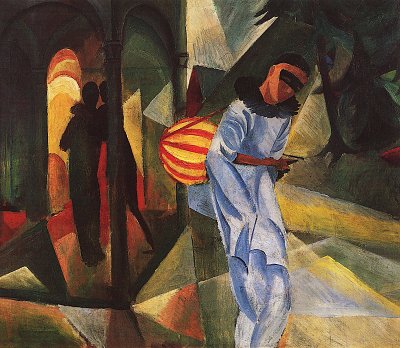Pierrot von August Macke als Kunstdruck auf Leinwand