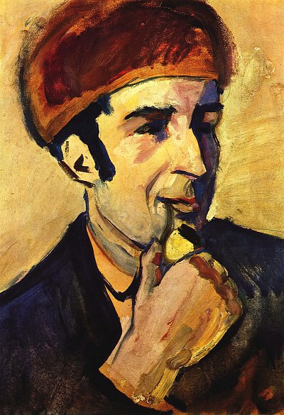 Portrait des Franz Marc von August Macke als Kunstdruck auf Leinwand