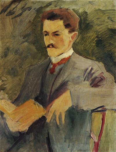 Portraitstudie Erich Reinau 1 von August Macke als Kunstdruck auf Leinwand