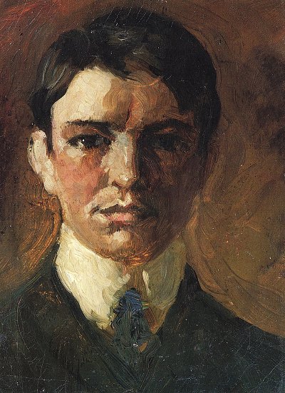 Selbstbildnis 3 von August Macke als Kunstdruck auf Leinwand