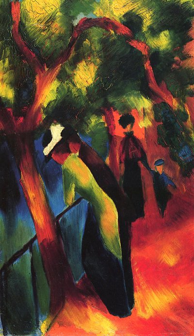 Sonniger Weg von August Macke als Kunstdruck auf Leinwand