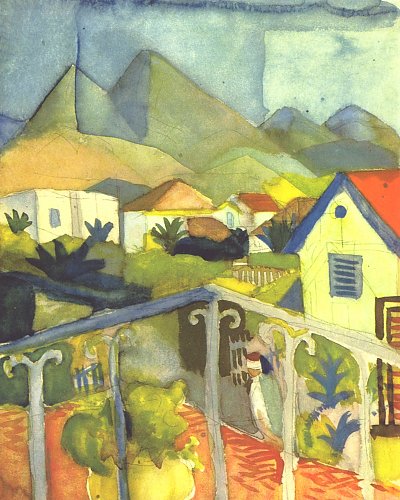 St Germain bei Tunis von August Macke als Kunstdruck auf Leinwand